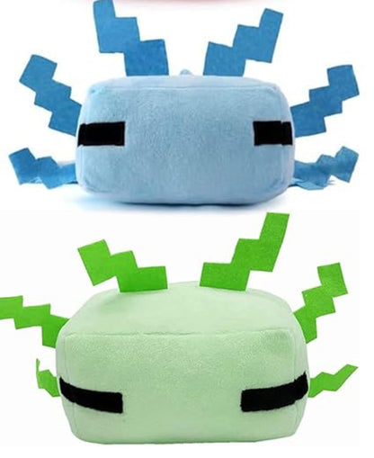 HQRYSH Axolot Plush Stuffed Toy Soft Pillow Suitable for Video Game Enthusiasts Childrens Birthday Parties Christmas Holiday Preferred Gift (Blue/Green)
