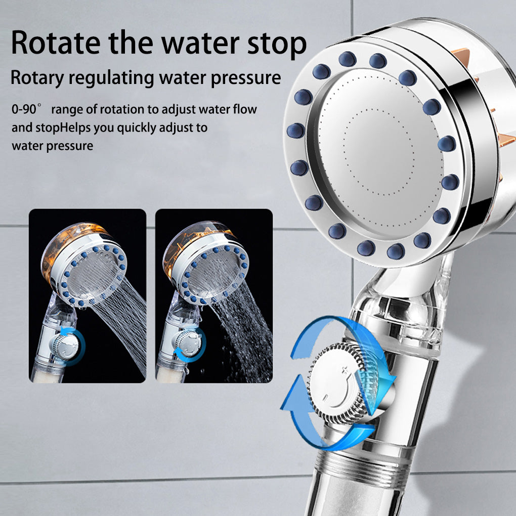 High Pressure turbo Shower Head with Filter System spray mode