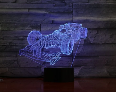 F1 Race Car and Batman mobile 3D Night Light home decor