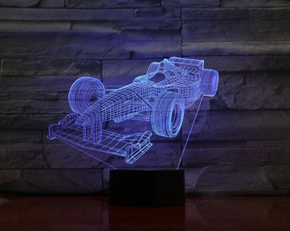 F1 Race Car and Batman mobile 3D Night Light home decor