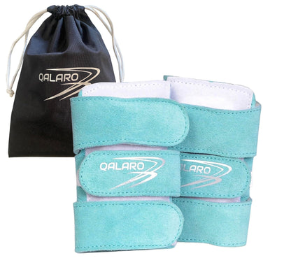QALARO Suede Wrist Supports (Pair) with Bag | Gymnastics Acrobatics Cheer Adjustable Wrist Guards | Wrist Injury Prevention | Wrist Support Brace Hand Wraps