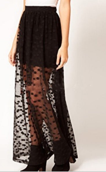 Perspective Polka Dot Mesh Sexy Skirt woman women date couple party night clubbing nightclub