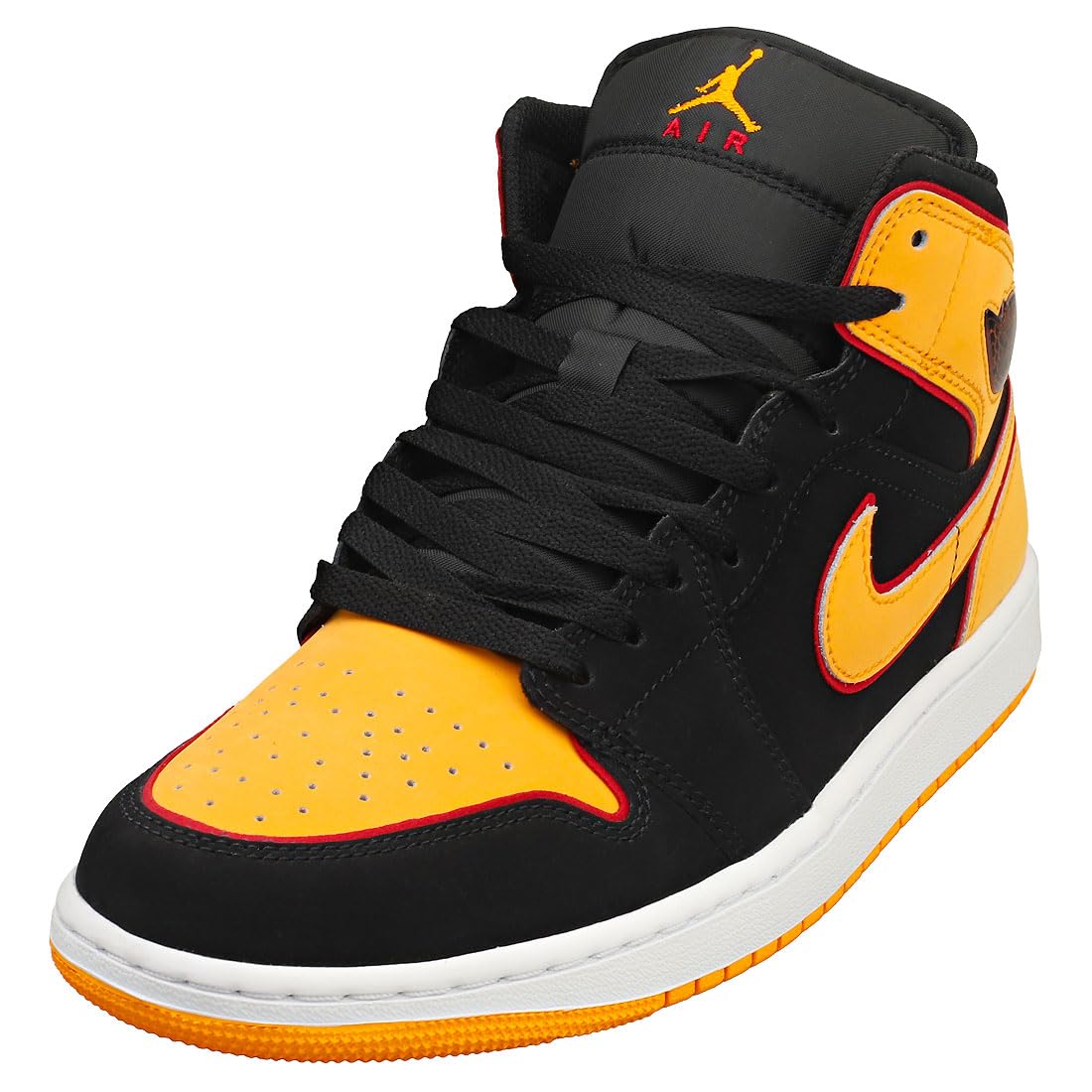 Jordan Mens Air 1 Mid SE Black/Vivid Orange (FJ4923 008) - size 8.5