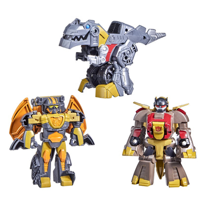 Transformers Dinobot Adventures Dinobot Squad Grimlock Dinobot Snarl and Predaking 3-Pack Converting Figures 4.5-Inch Toys Ages 3 and Up