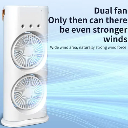 Double-Headed Cooling Spray Fan Lightweight portable USB-rechargeable,