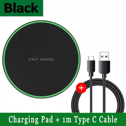 30W Wireless Charger Pad Stand for iPhone & Samsung fast charging type c