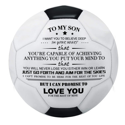 Kenon Engraved Soccer Ball Football Toy to My Son - Youth Adult Soccer Balls with Pump - Perfect for Son Birthday Graduation