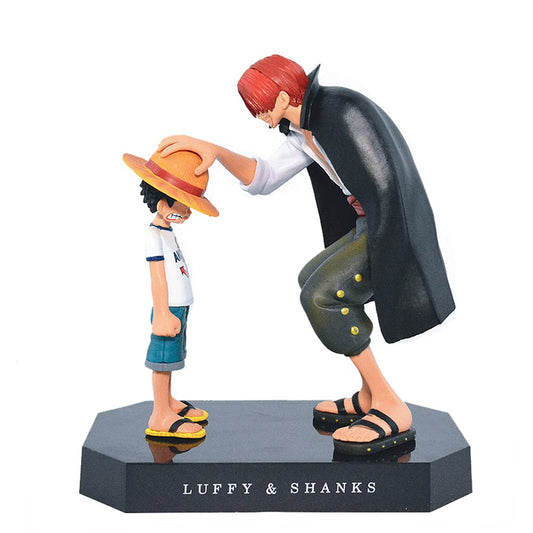 Anime One Piece Shanks Touching Luffy Figures Anime Action FigureFigures Model Cake Topper Birthday Cake Decoration Anime Theme Doll Figure