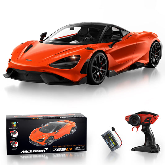 MIEBELY Remote Control Car McLaren Rc Cars Officially Licensed 1/12 Scale 7.4V 900mAh Toy Car with 12km/h Fast Model Car Headlight for Adults Kids Boys Age 6-12 Year Birthday Ideas Gift Orange