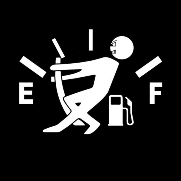 Humorous Fuel Gauge Sticker - Reflective Car Decal 13 x 9.5 cm PET material