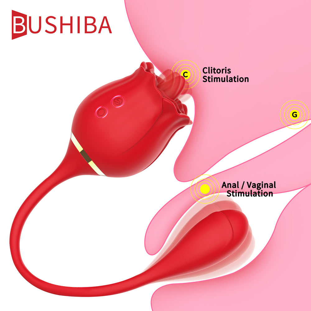 Rose Tongue Vibrator for Women - G Spot and Clitoral Stimulation adult toy massage couple