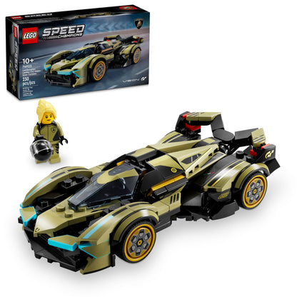 LEGO Speed Champions Lamborghini Lambo V12 Vision GT Super Car Formula 1 Vehicle Toy Driving Playset Buildable Model Set for Kids Lamborghini Car Gift for Kids and Gaming Fans F1 Toy Car 76923