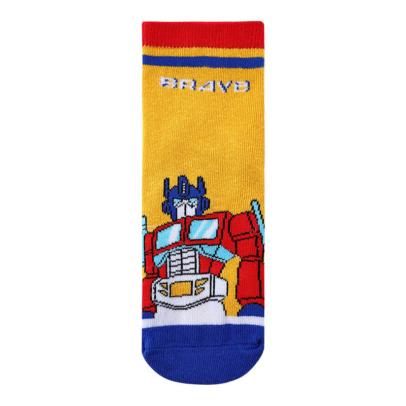 Boys boy Cotton Cartoon Socks - Transformers & Ultraman