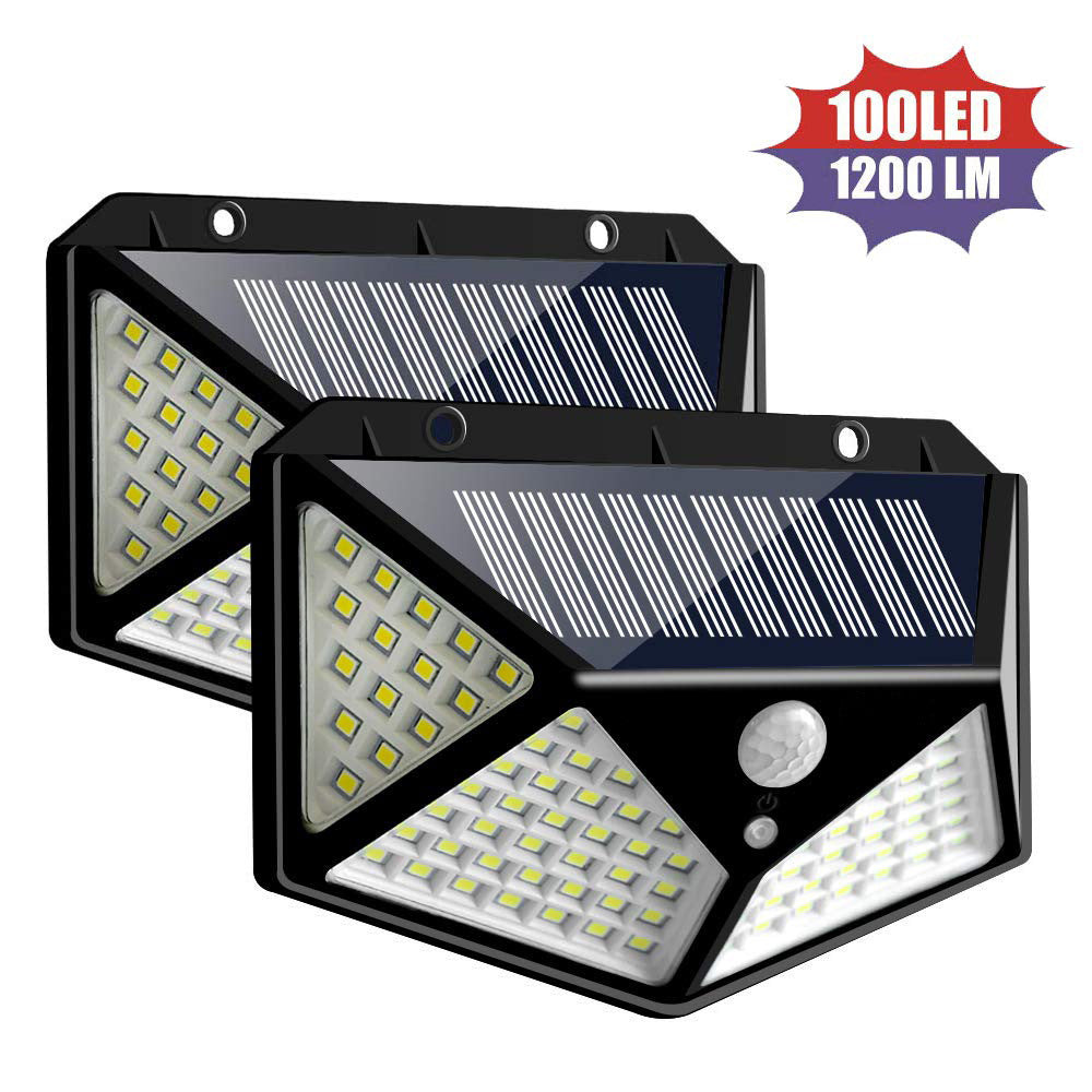 100LED solar wall light sense mode