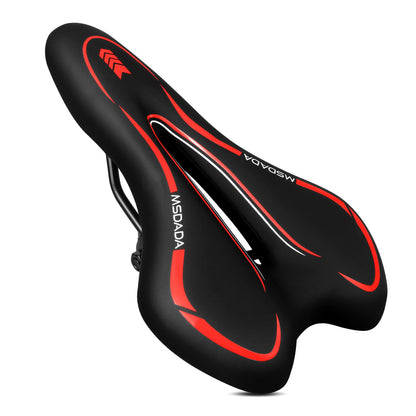 Gel Bike Seat Mountain Bike Saddle - Comfortable Bicycle Seats with Soft Cushion Padded for Men Women - Waterproof Bike Saddles for Mountain Bike Road Bike City Bike Exercise Bike - Red