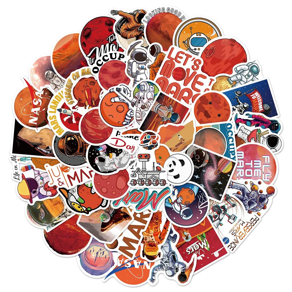 50pc Space Stickers Mars Waterproof Stickers Vinyl Sticker Decal Decor