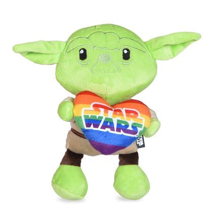 Star Wars for Pets Star Wars: Pride 9" Yoda Galaxy Heart Squeaker Pet Toy 9" Yoda Love Rainbow Squeaky Pet Toy | Star Wars Dog Toys Yoda | Pride Gifts for Pets Star Wars Rainbow Toys for Dogs