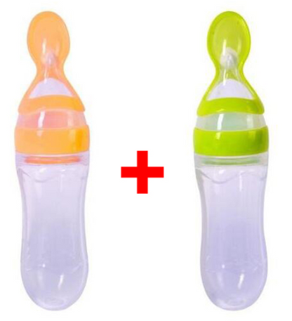 Silicone Baby Bottle, Rice Cereal Spoon, Feeding Bottle
