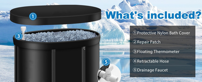 Portable Folding Bathtub Barrel 115x57x55cm
