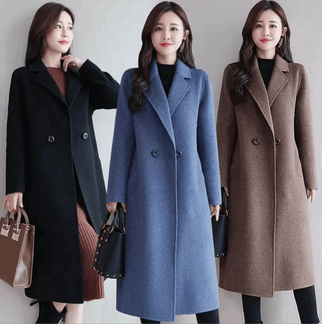 Stylish Women Woman Red  Wool  Coat  (One Piece)
