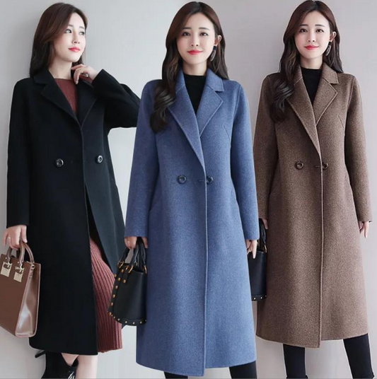 Stylish Women Woman Red Wool Coat (One Piece)