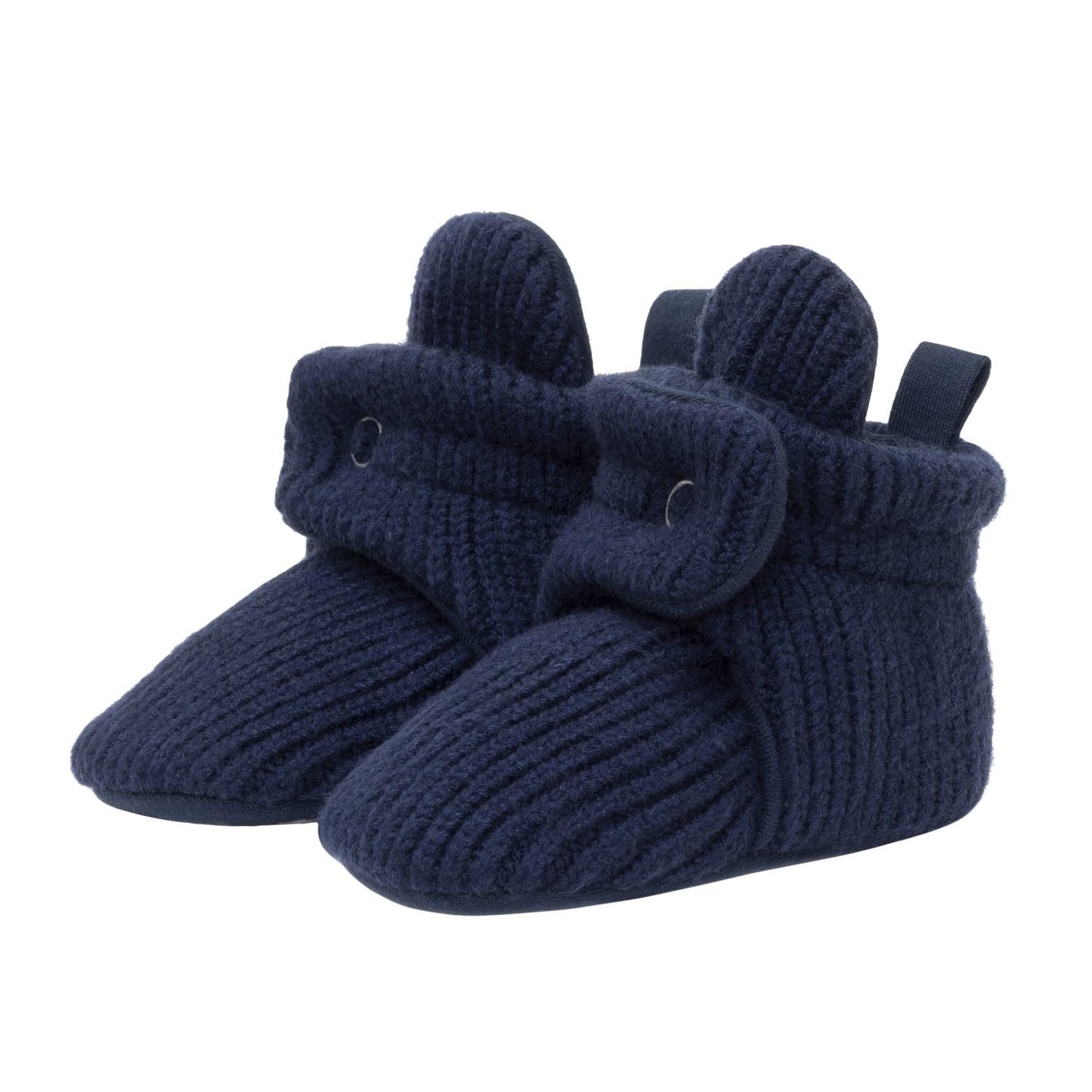 Robeez Baby Booties with Slip Resistant Soles Colby Sweater Knit Snap BootiesF23 Colby Navy3-6 Months
