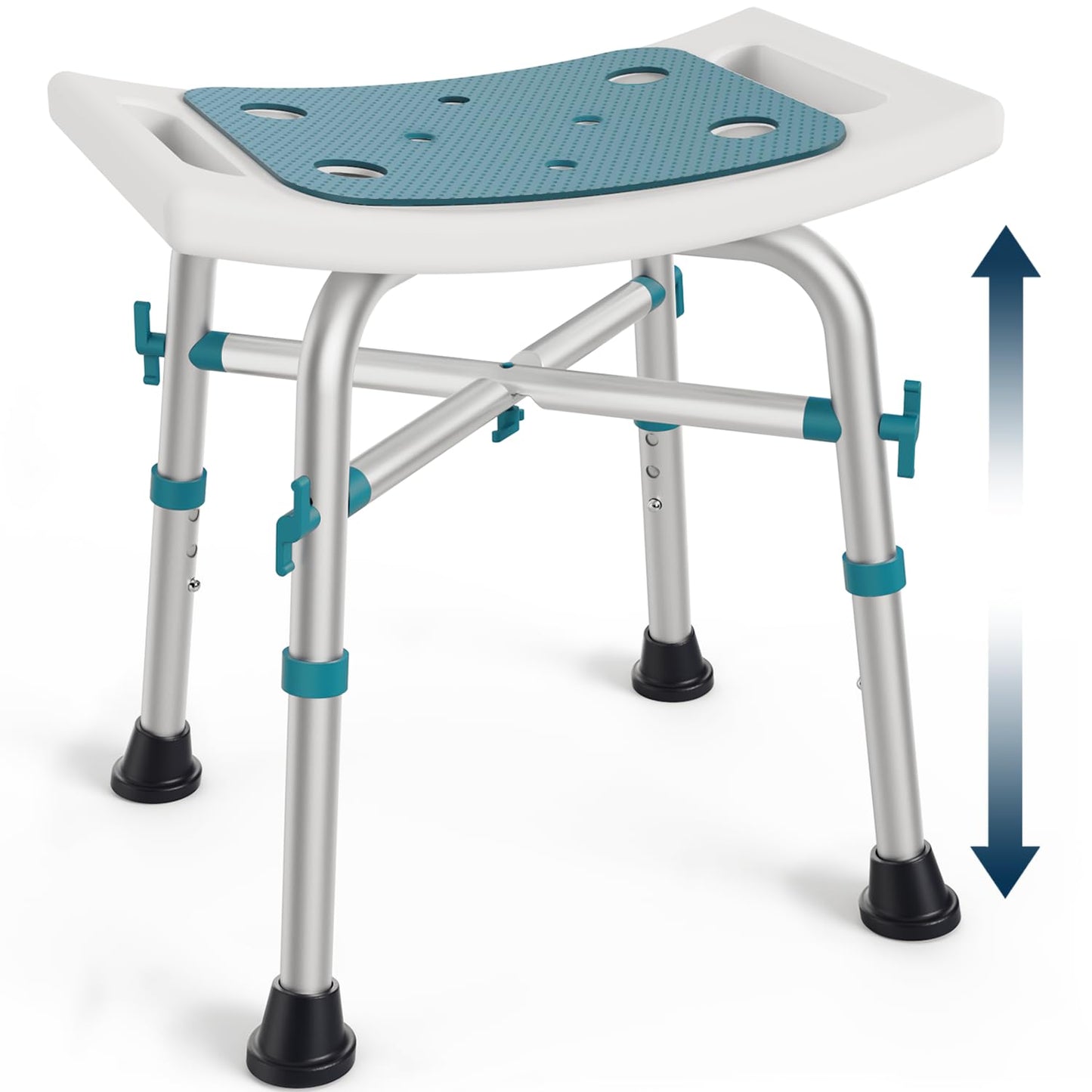 PELEGON® Shower Chair for Inside Shower (350 lb) - Adjustable Height Shower Stool - Shower Seats for Adults Bath Stools for Shower to Sit Shower Chair Shower Stools for Adults Sitting - Teal