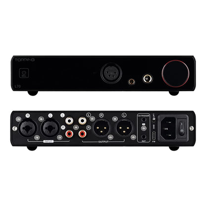 TOPPING L70 Full Balanced NFCA Headphone Amplifier 7500mWx2 HiFi Headphone Amp 4-Pin XLR/4.4mm balanced/6.35mm SE Earphone Jack/Line Output XLR/TRS/RCA Input Home Audio Preamplifier (Black)