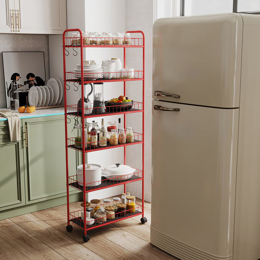 Rolling Storage Trolley Cart for Bathroom Toilet Washroom