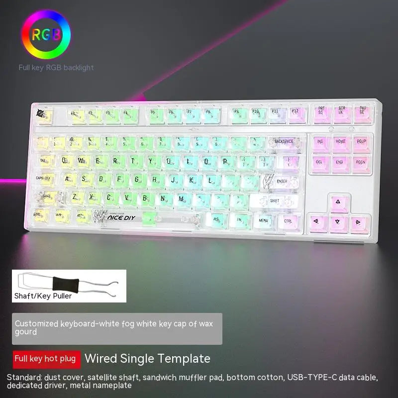 Swappable Axis Gaming Mechanical Keyboard 87 key USB RGB backlight