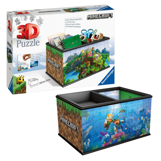 Minecraft 3D puzzle organizer by Ravensburger, featuring a fun storage solution for Minecraft fans.