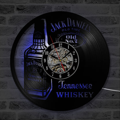 Whiskey Vinyl Record Wall Clock 30cm