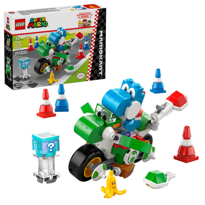 LEGO Super Mario: Mario Kart Yoshi Bike - Building Toy Set for Kids Boys and Girls Ages 7+ - Mario Kart Toy for Fans with Blue Yoshi - Gift Idea for Birthdays - 72031
