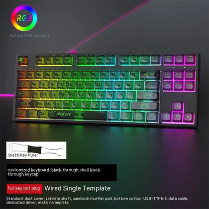 Swappable Axis Gaming Mechanical Keyboard 87 key USB RGB backlight