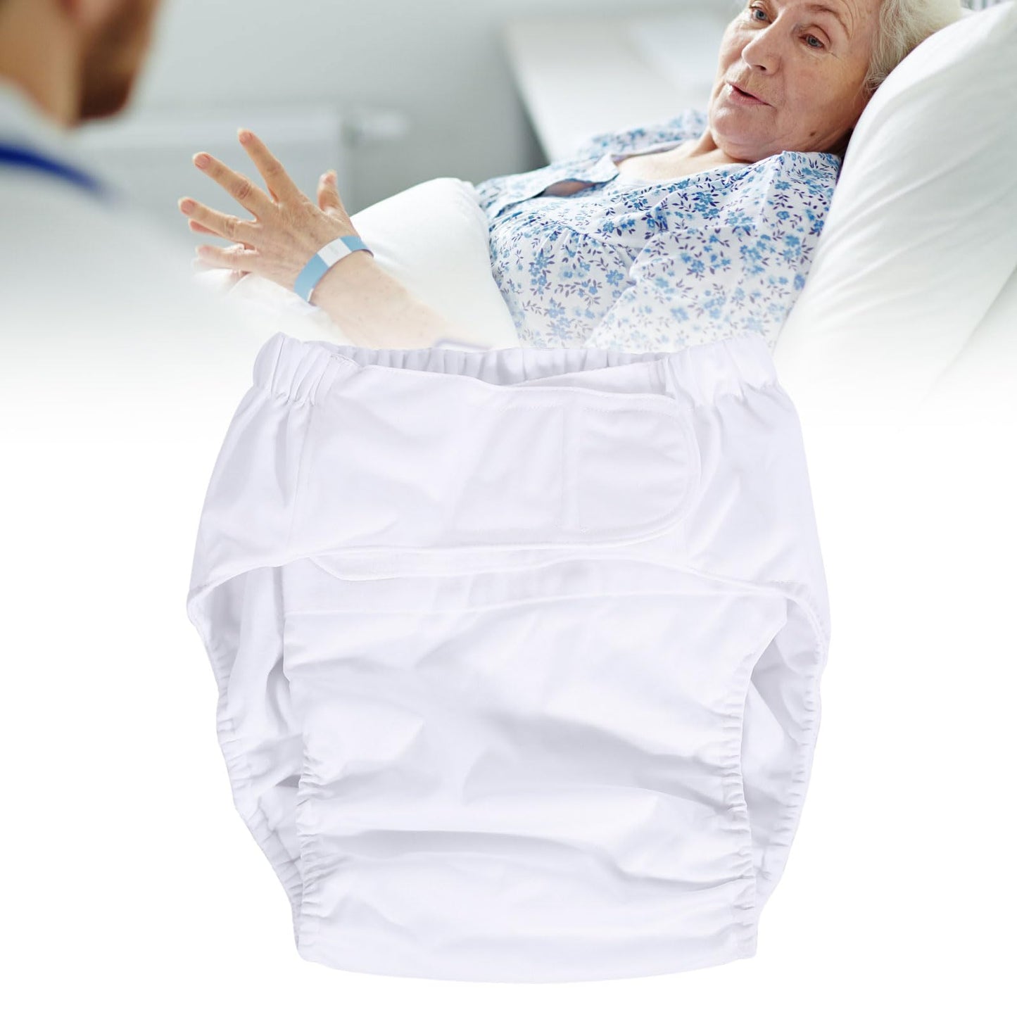 Adult Cloth Diapers Reusable Diapers Adult Cloth Diaper Cloth Adult Diapers New Adult Washable Adjuatable Cloth Diaper Breathable Incontinence Nappy Pants for Elderly (White)