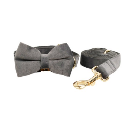 Velvet Pet dog cat Collar with Traction Rope