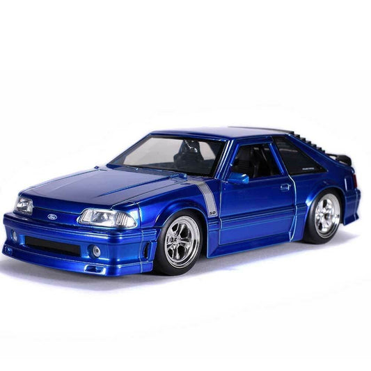 Jada Toys Bigtime Muscle 1:24 1989 Ford Mustang GT Die-cast Car Blue Toys for Kids and Adults