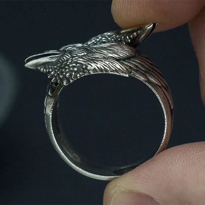 Fashionable Black Crow Ring - Vintage Evil Wizard Style