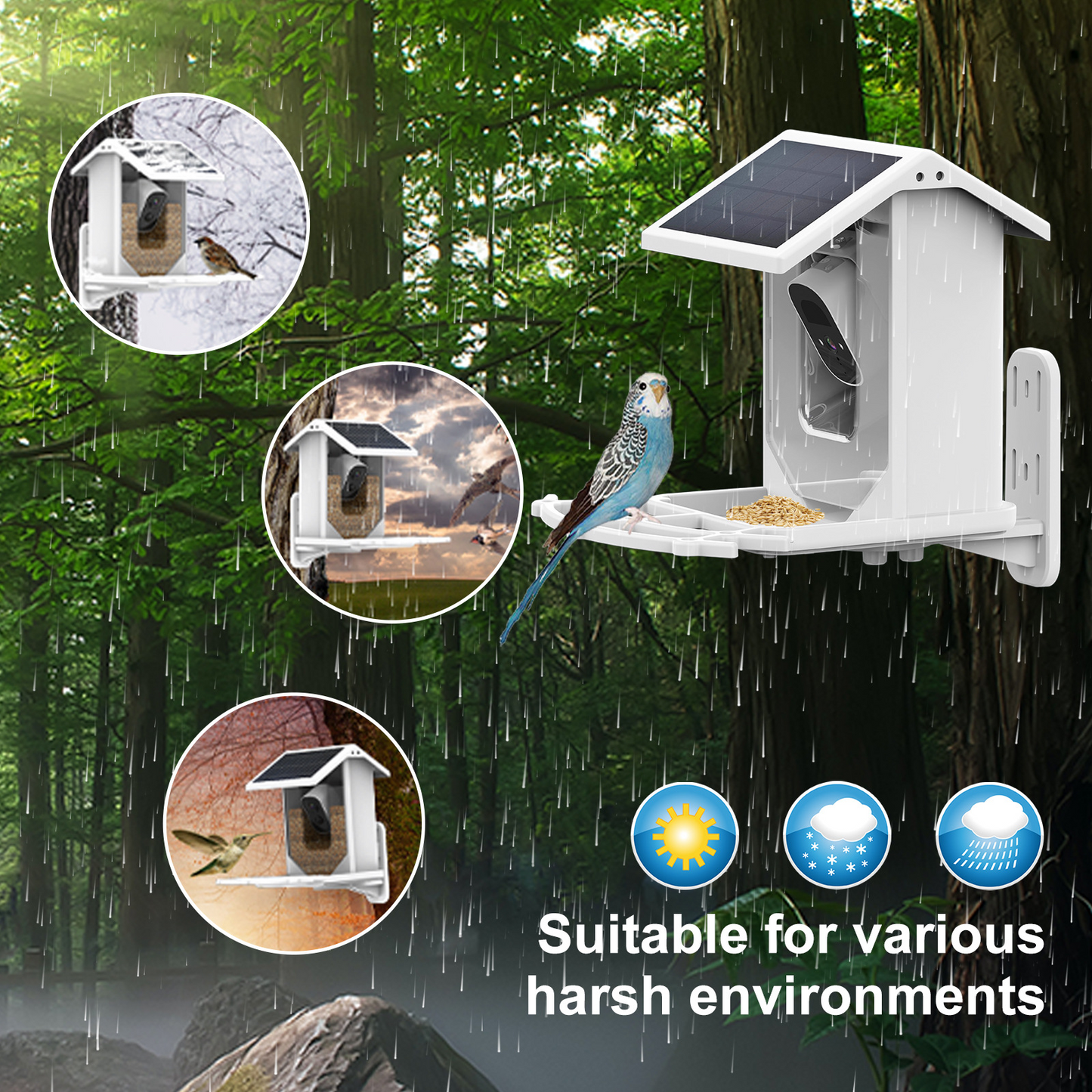 Solar powered bird Feeder with Camera