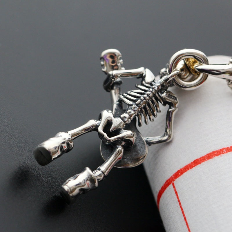 Men's Fashion Guitar Skull Pendant Necklace for Trendsetters