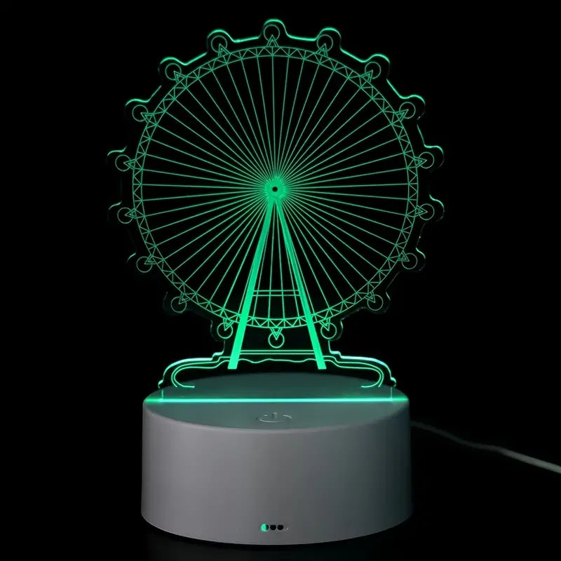RGB Smart Touch 3D Night Light - Ferris Wheel Design