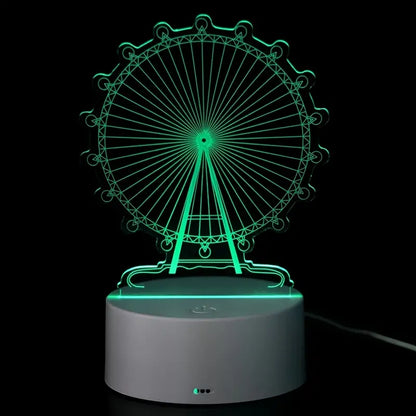 RGB Smart Touch 3D Night Light - Ferris Wheel Design