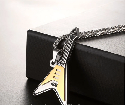 Titanium Steel Guitar Pick Necklace Pendant keychain