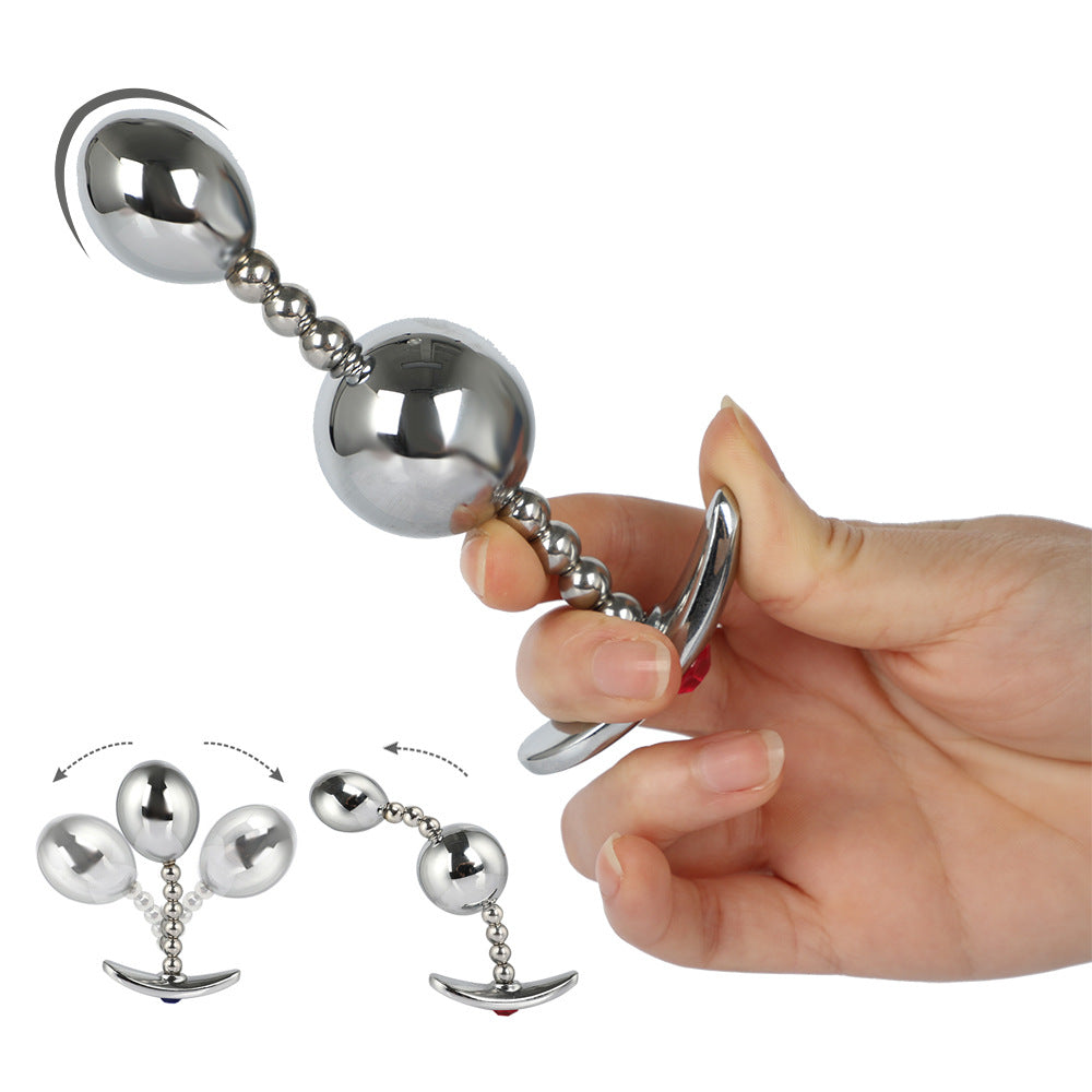 Stainless Steel Anal Bead Plug Adult couple Toy
