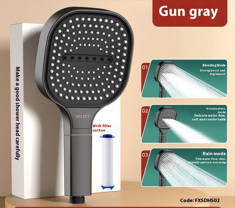 High pressure turbo Square Shower Head 3 spray modes