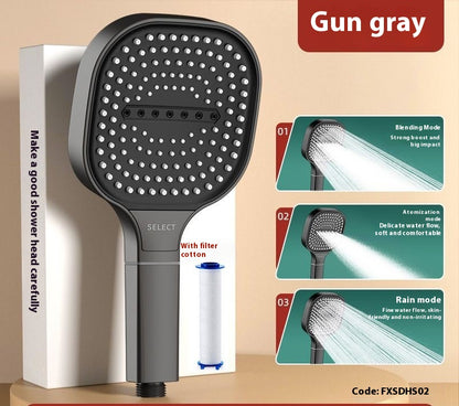 High pressure turbo Square Shower Head 3 spray modes