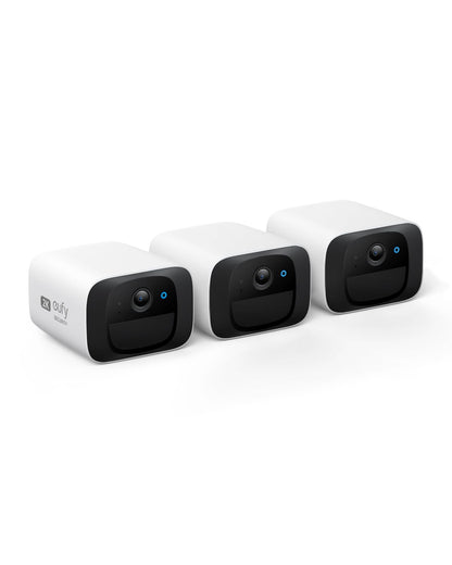 eufy Security SoloCam C210 3-Cam Pack Wireless Outdoor Camera 2K Resolution No Monthly Fee Wireless 2.4 GHz Wi-Fi HomeBase 3 Compatible (Renewed)
