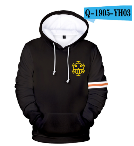 One Piece Anime Animation Digital Print Men Man Hoodie