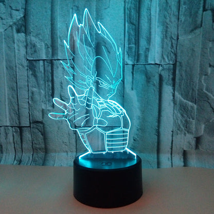 Vegeta 3D Dragon Ball Decor Light, LED Table Lamp