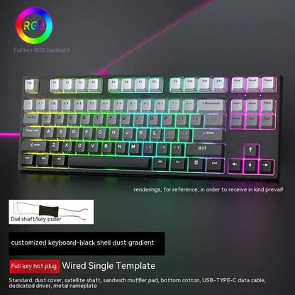 Swappable Axis Gaming Mechanical Keyboard 87 key USB RGB backlight